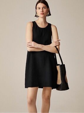 NWOT J.Crew Black Linen Shift Dress